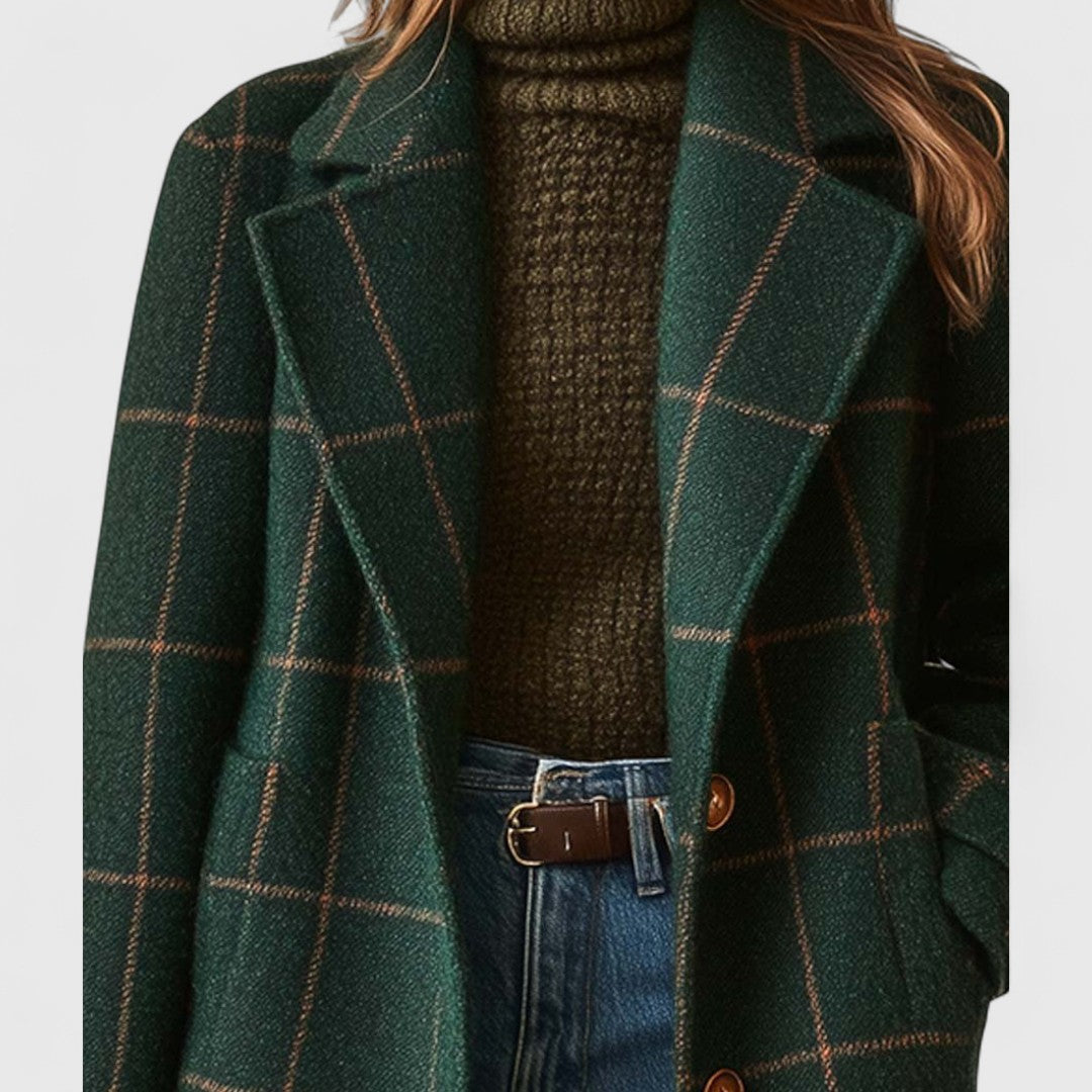 Hazel™ | Vintage Style Checkered Coat
