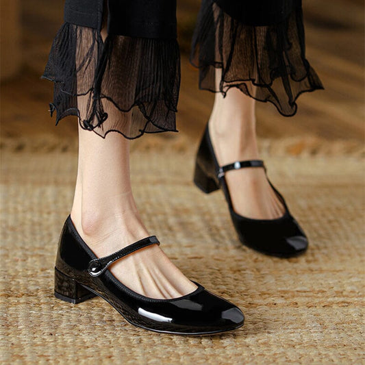 Livy™| Leather Mary Janes